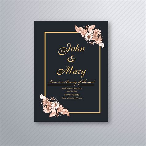 Wedding Card Template Vector Images .